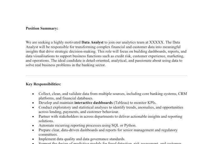 write a job description for a technical role